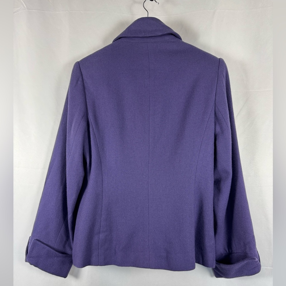 Coldwater Creek Wool Blazer‎ Royal Purple Work Office Career Professional 10 - Picture 5 of 9